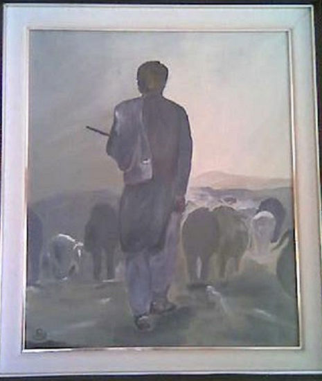 Pastor Oil Canvas Figure Painting