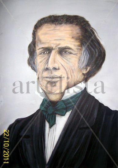 Melchor Ocampo Watercolour Canvas Portrait