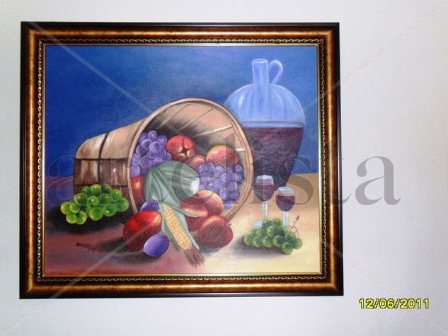 El vino Oil Canvas Still Life Paintings