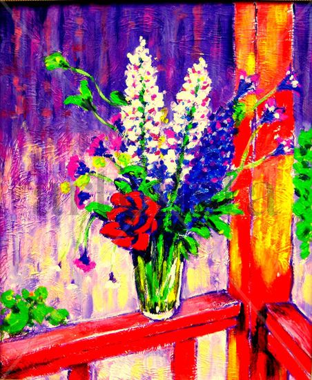 FLORES EN LA VENTANA 2 Oil Canvas Landscaping