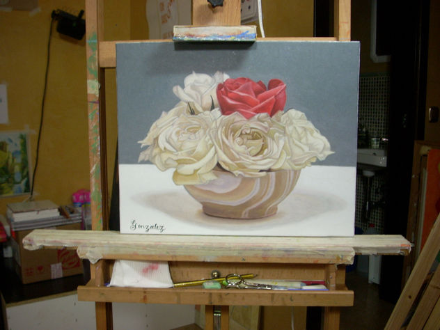 rosas florero