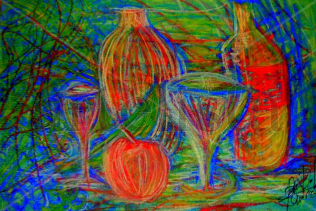 Bodegón con copa de vino 3 Others Card Still Life Paintings