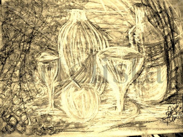 Bodegón con copa de vino 4