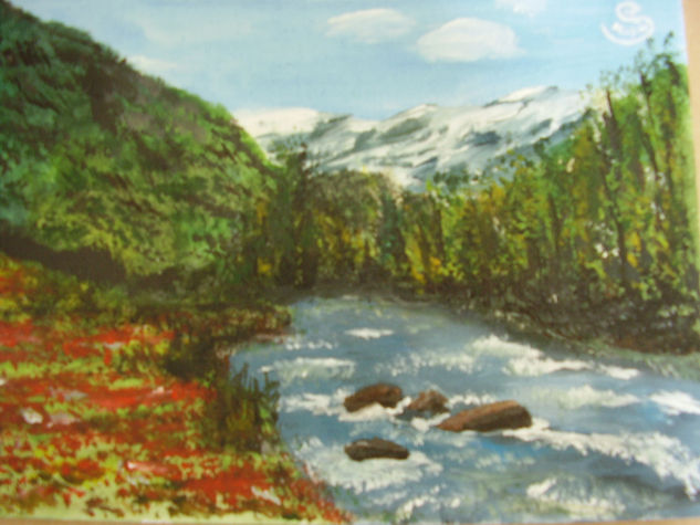 Rio impetuoso Acrylic Paper Landscaping