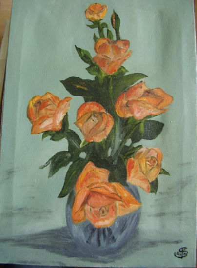 Rosas I Oil Canvas Floral Painting