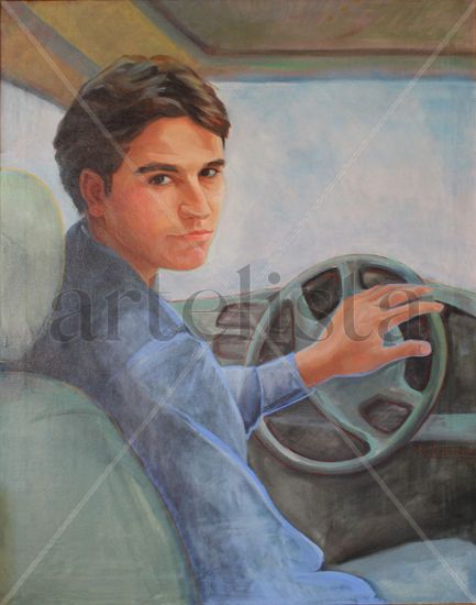 Piloto Óleo Lienzo Retrato