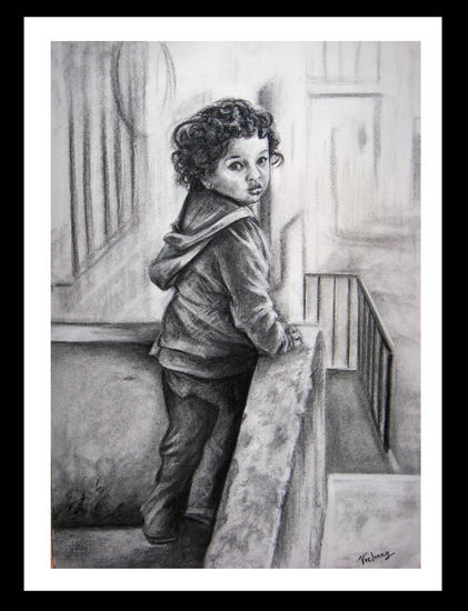 retrato de mi hija Ariadna Charcoal