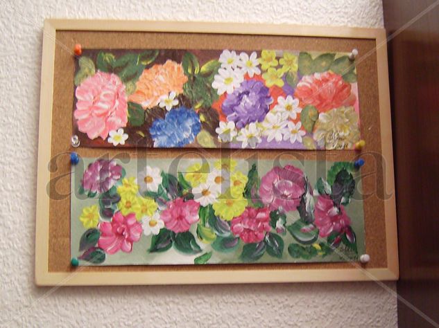 Cenefas Acrylic Paper Floral Painting