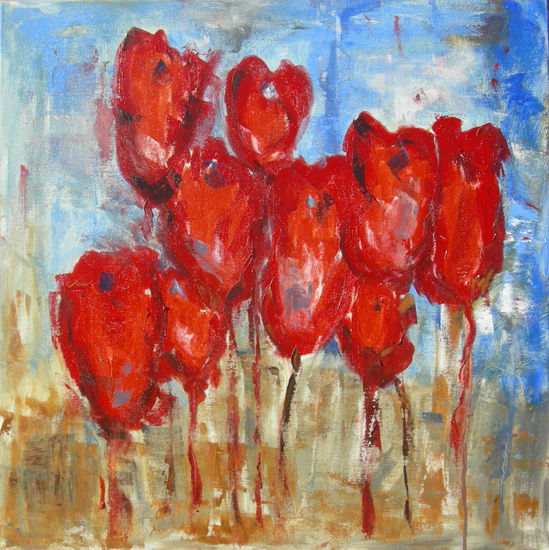 Tulipanes Oil Canvas Floral Painting