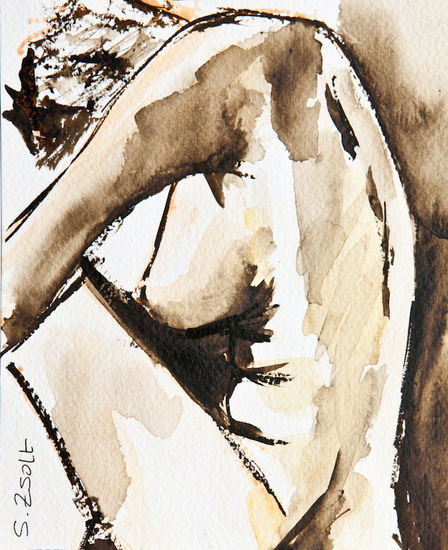 A flor de piel Watercolour Paper Nude Paintings