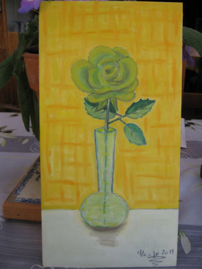 Una rosa imaginada Oil Canvas Floral Painting