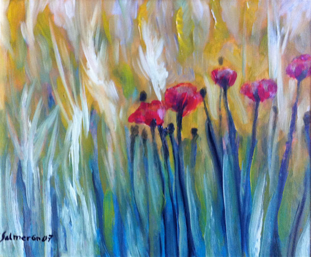 Unas amapolas Oil Canvas Landscaping