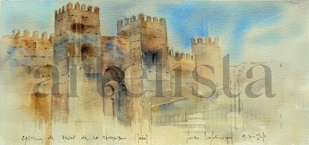 Castillo de Baños de la Encina (Jaén) Acuarela Papel Paisaje