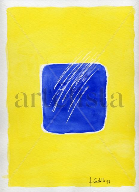 Azul sobre amarillo
