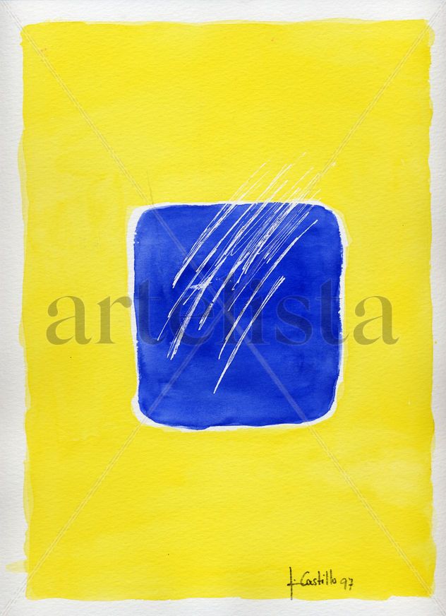 Azul sobre amarillo