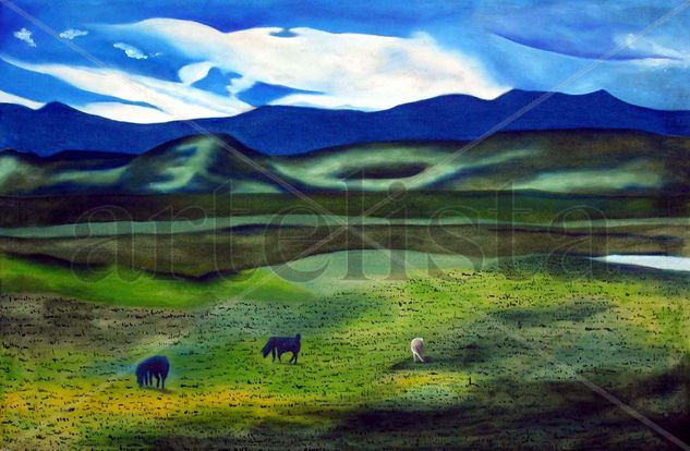 Llamas Oil Canvas Landscaping