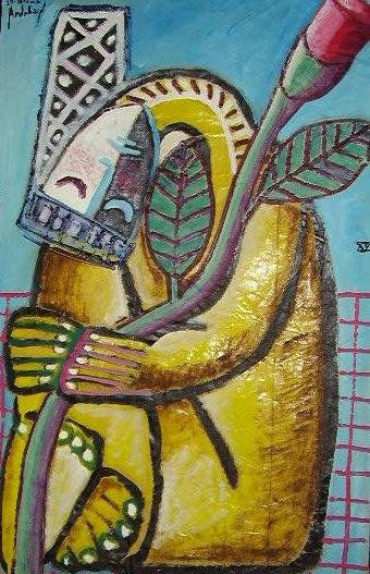 mujer amarilla y flor 15