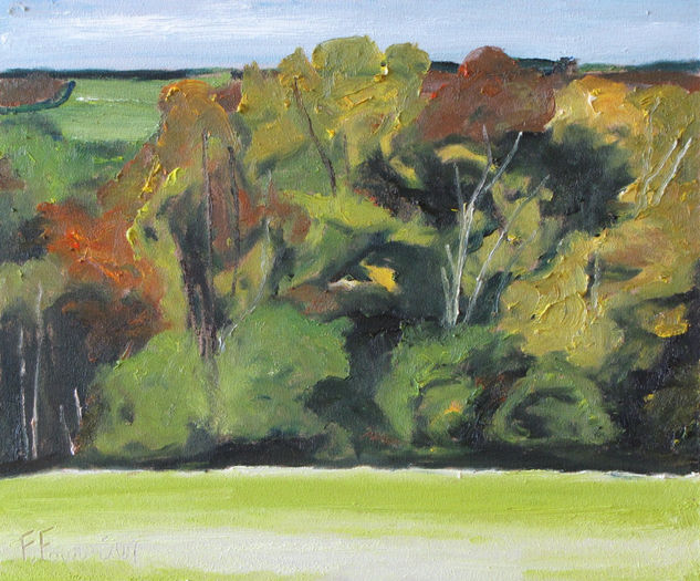 Fall Oil Panel Landscaping