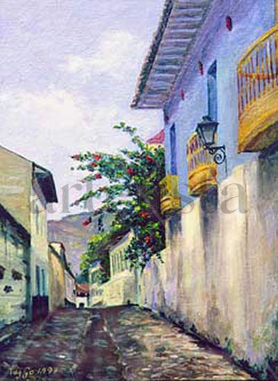 0359-07-0134-CALLE  DE LAS TRAMPAS Oil Canvas Landscaping