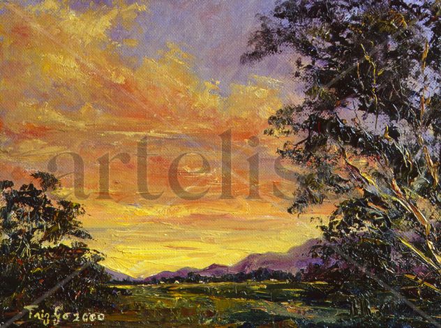 0422-07-0173-ATARDECER EN LA SABANA APUNTE