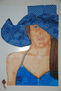 la mujer en el sombrero azul