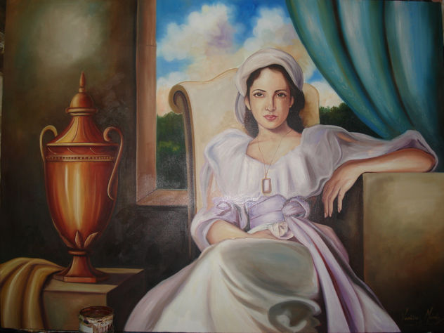 mujer  en su alcoba