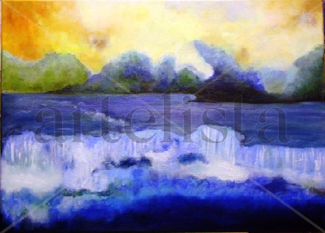 CASCADAS EN CADENA Oil Canvas Landscaping