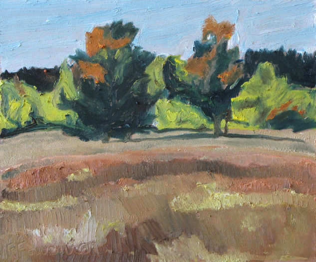 Fall Flaming Trees Oil Panel Landscaping