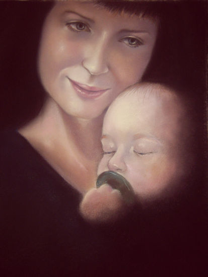 maternidad 2011 Pastel Paper Figure Painting