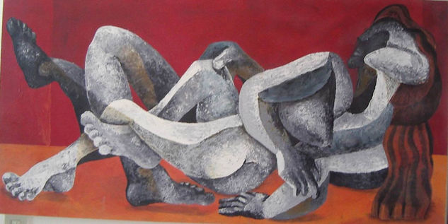 pareja Óleo Lienzo Desnudos