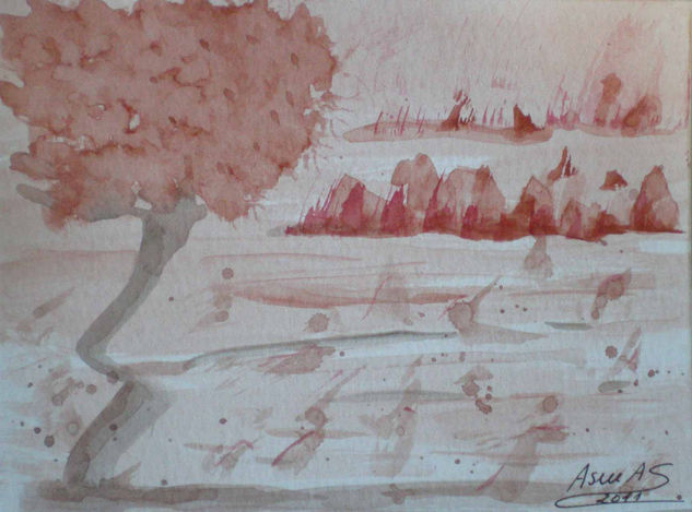 Otoño Watercolour Card Landscaping