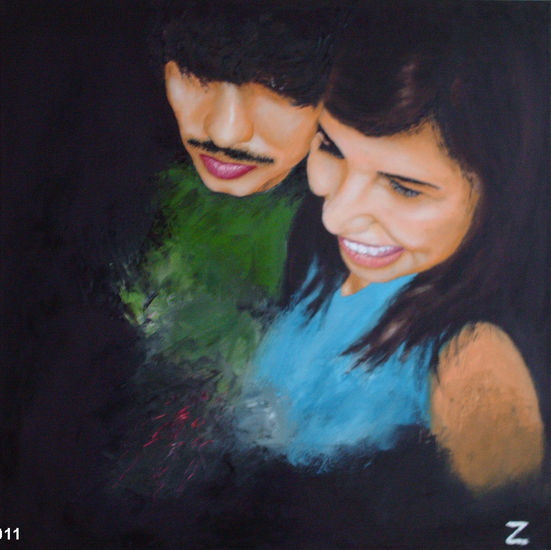 Jony e Paula Oil Canvas Portrait