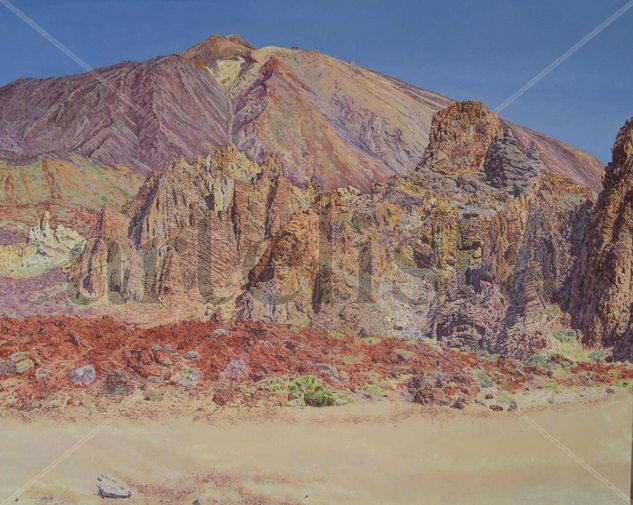 Roques y Teide Acrylic Canvas Landscaping