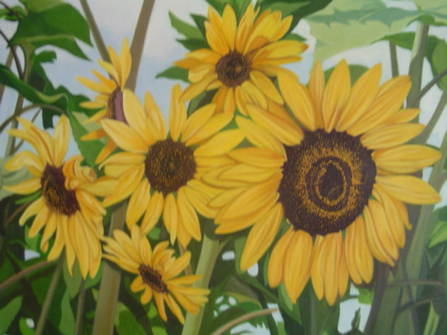 GIRASOLES Oil Canvas Floral Painting