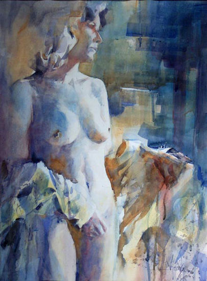 En la Ventana Watercolour Paper Nude Paintings