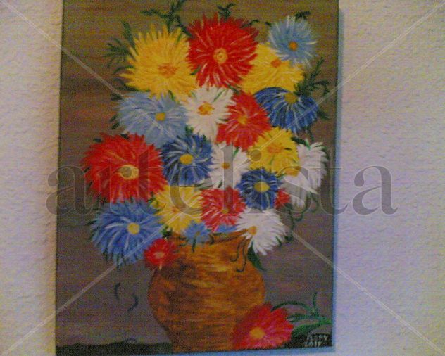 florero con flores de otoño