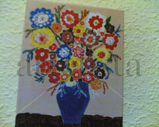 florero mixto Acrylic Canvas Floral Painting