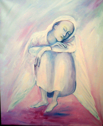 ANGEL DORMIDO Acrylic Canvas Figure Painting