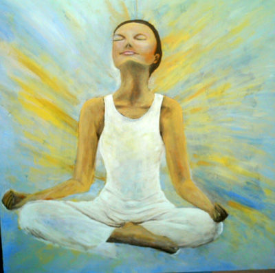 MEDITACION Acrylic Canvas Figure Painting