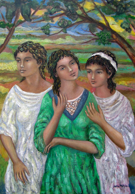 Niñas en el campo