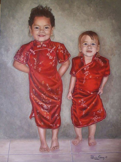 Bella and Sophia Oil Canvas Others