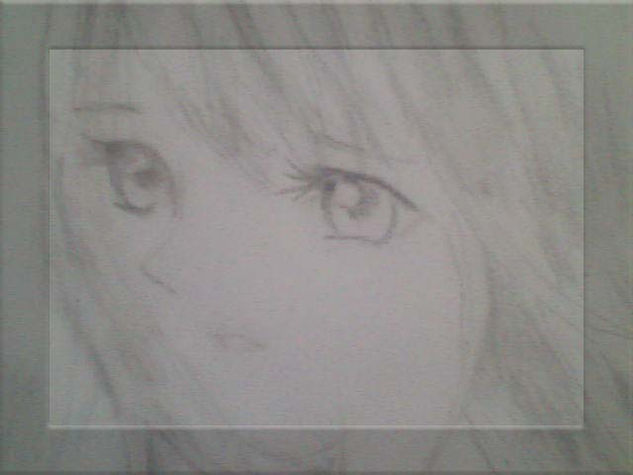 Girl with eyes sad Charcoal