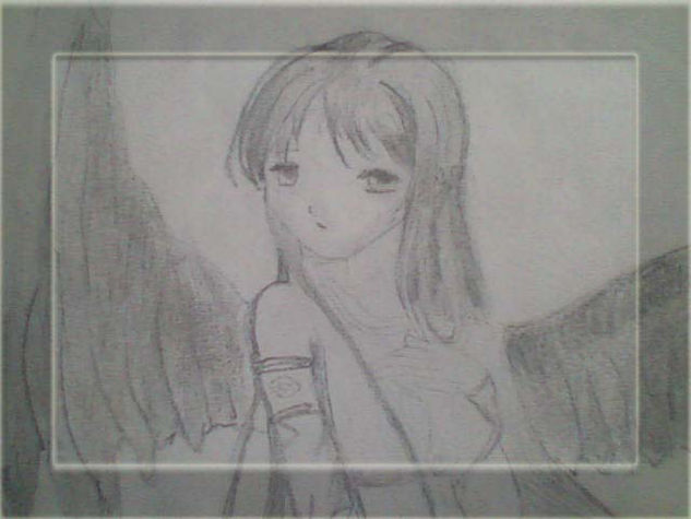 Chica anime art Charcoal