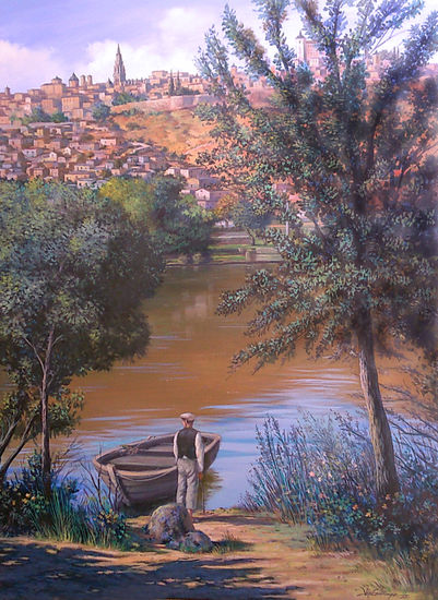 EL BARQUERO Oil Canvas Landscaping