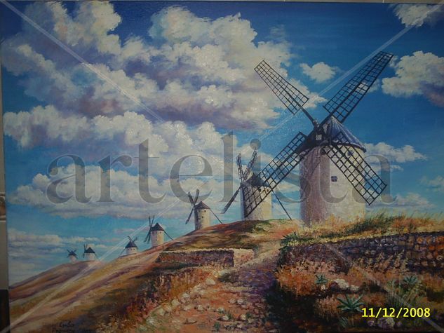 Molinos de Consuegra Oil Canvas Landscaping