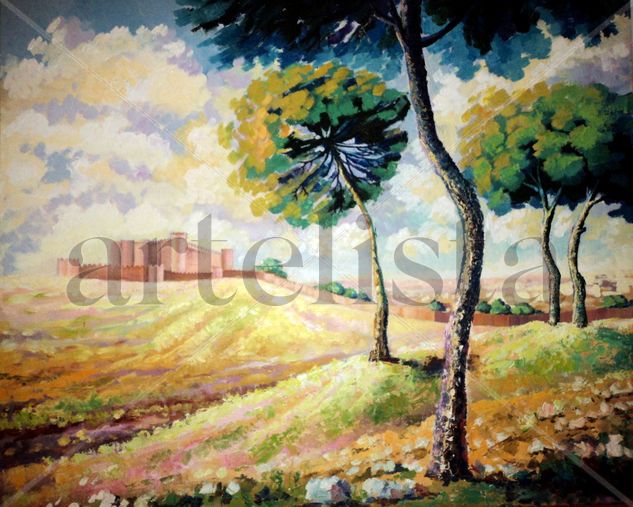 Castillo de Belmonte Oil Canvas Landscaping