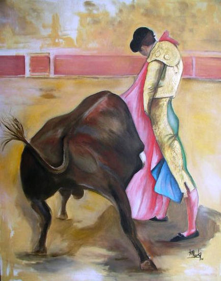 cartel de toros Acrylic Canvas Figure Painting