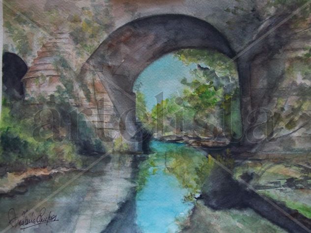 Puente II Acuarela Papel Paisaje