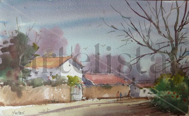 rural acuarela Watercolour Paper Landscaping