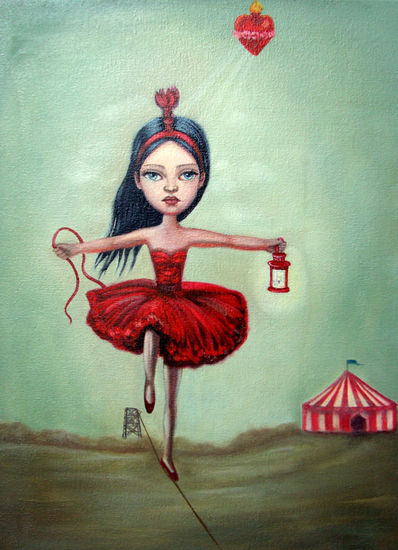 "Pequeña equilibrista" Oil Canvas Figure Painting